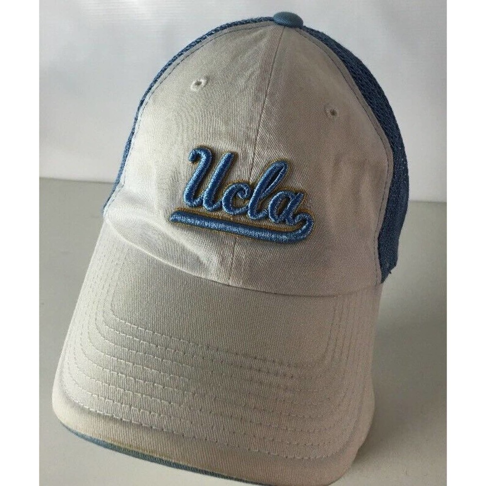 UCLA Bruins Hat Cap NCAA Spellout Bear Logo Mesh Stretch Fit One Size Script